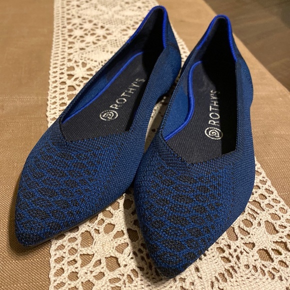 RARE Rothy’s Teal Python The Point Flat Size 9 - Picture 2 of 8